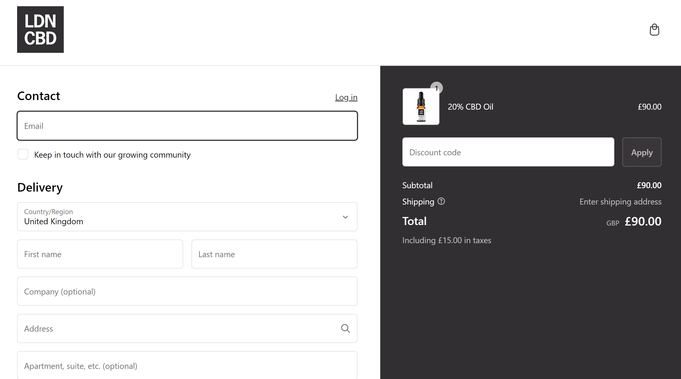 How to apply Ldncbd coupon code